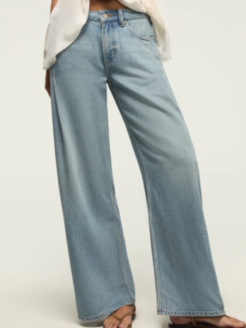 Lucky Brand The Palazzo Wide Leg Jeans Light Wash Tencel Blend Size 10 or 30 - Picture 3 of 15